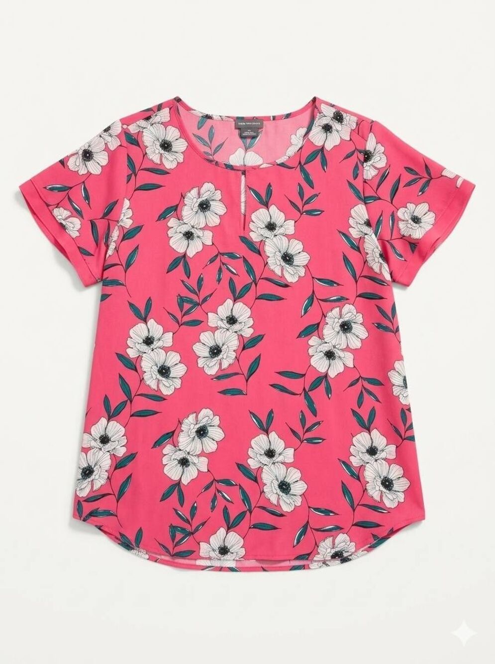 🔺️Van Heusen Pink & White Floral Short Flutter Sleeve Top Medium